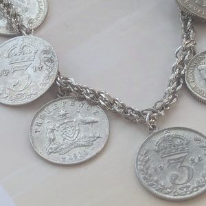 Real Silver Coin Bracelet